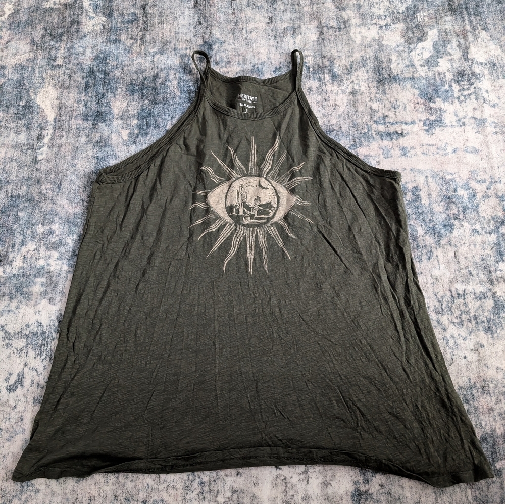 EUC Heritage By Torrid Slub Jersey Racerback Tank Top Olive Green Sun Size 3/3X